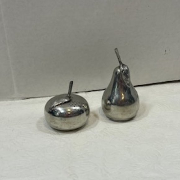 VTG Kirk Pewter by Hanle Salt & Pepper Shakers Pear Apple - Picture 5 of 8